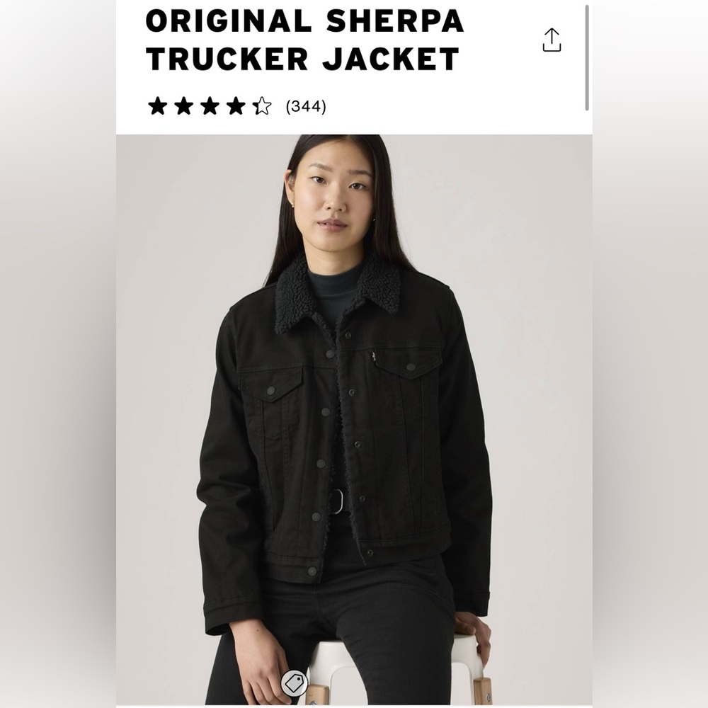 Levi's Original Sherpa Trucker Jacket - Black - Size L